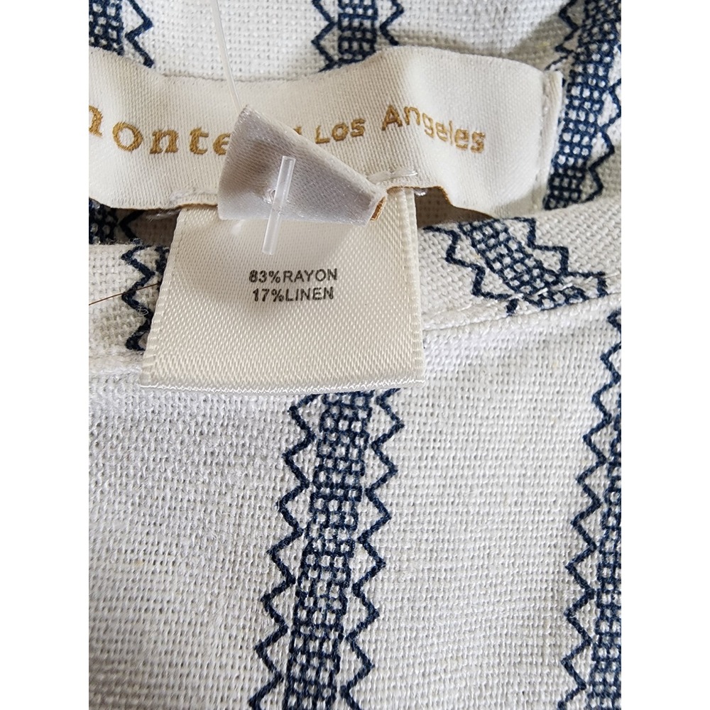 Monteau Los Angeles Shift Dress Womens Large Striped Linen Blend Sleeveless Boho - Picture 6 of 8